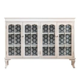 DKD Home Decor Buffet Tradicional Blanco 142.5 x 40.5 x 101.5 cm