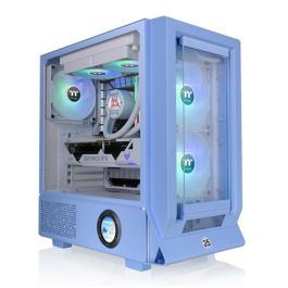 Thermaltake Ceres 350 MX - Caja PC Midi Tower Azul con 2 Ventiladores de 140mm (Frontal y Trasero) y Soporte para Discos 2.5/3.5