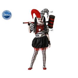 Disfraz Arlequín Halloween Vestido Con Gorro Rojo Niña 7-9 Años Disfraz Arlequín Halloween Vestido Con Gorro Rojo Niña 7-9 Años