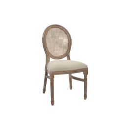 DKD Home Decor Silla Tradicional Rejilla Lino Rubberwood Beige Natural, Altura asiento 48, 50x46x96 (Pack 2) Precio: 285.9997866. SKU: B12E935W2B