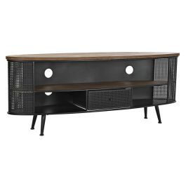 DKD Home Decor Mueble TV Loft Negro Marrón Abeto Metal 150x39x58 cm con 1 Cajón y 1 Estante Desmontable Precio: 294.69000055. SKU: S3040344