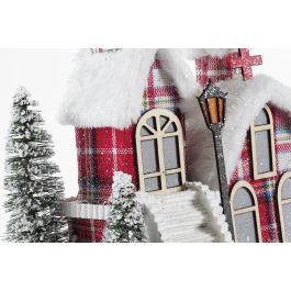 DKD Home Decor Decoración Luminosa Navideña Casa Alpina LED Rojo Blanco Verde 2 Unidades 18x31x27 cm