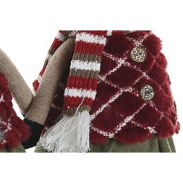 DKD Home Decor Figura Reno Decoración Navidad Alpina Poliéster Verde Rojo Marrón 16x41x23 cm 2 Unidades