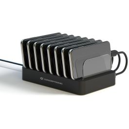 Conceptronic OZUL02B Estación de Carga 75W USB-C PD, 6x USB-A, Carga Rápida para Apple Watch, Nintendo Switch, iPad, iPhone, Samsung