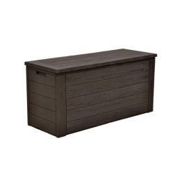 TOOD Baúl de almacenamiento de resina - 300 L - Aspecto de madera marrón - 120 x 46 x 58 cm TOOD Baúl de almacenamiento de resina - 300 L - Aspecto de madera marrón - 120 x 46 x 58 cm