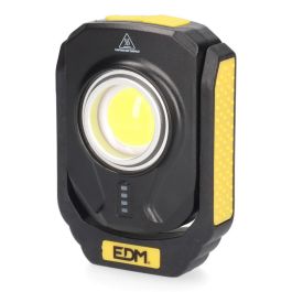 Edm Linterna LED Recargable 10W 900lm, Base Magnética, 3 Modos de Luz, IP44, USB, 6.5h Autonomía