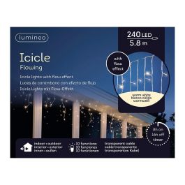Lumineo Cortina led Icicle Lights 240 leds Luz Cálida Exterior 5,8 m