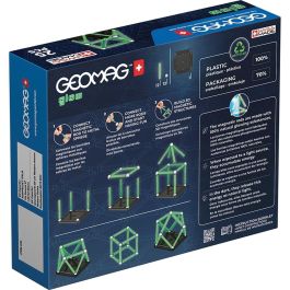 Geomag EcoFriendly Set de Construcción Magnético 25 Piezas - Brilla en la Oscuridad, Plástico 100% Reciclado