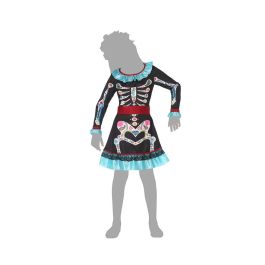 Disfraz Esqueleto Colorido para Niña 10-12 Años - Halloween, Inspirado en la Fiesta de los Muertos - Vestido Multicolor con Detalles Celestes Disfraz Esqueleto Colorido para Niña 10-12 Años - Halloween, Inspirado en la Fiesta de los Muertos - Vestido Multicolor con Detalles Celestes
