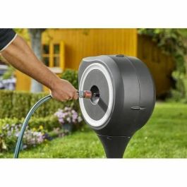 Gardena RollUp S 15 m Dispensador Automático de Picos, Manguera de 11 mm con Rebobinado Automático y Anti-Torsión, Kit Completo, Color Blanco