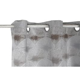 DKD Home Decor Cortina Tradicional Gris Poliester 270 x 140 cm (2 Unidades)