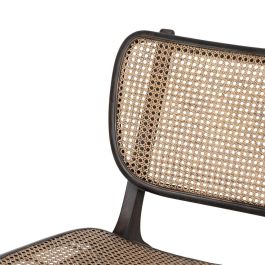 Sillón Negro Ratán/Madera Salón 84 X 58 X 74 cm