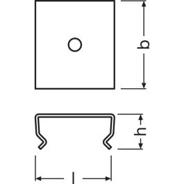 Ledvance LVE-4058075276918 PM02/MB: Clip Perfil Medio para Tiras LED de Aluminio Robusto - Pack 2