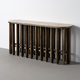 Consola Madera-Mármol Salón 160 X 40 X 76 cm