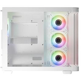 LC-Power LC-8001W-ON Midi Tower Gaming Pro-Storm Light Blanco ATX Vidrio Templado con Iluminación RGB