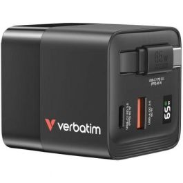 Cargador de Pared Universal GaN Verbatim GaN Charger/ 1xUSB Tipo-C/ 1xUSB/ 1xUSB Tipo-C Macho/ 65W Precio: 39.99549851. SKU: B16FGCRTDF