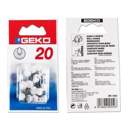 Geko Cuelga Facil 1 Punta (Blister 20 Unidades) de Plástico Transparente