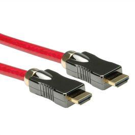 ROLINE 11.04.5901 Cable HDMI 2.1, 1m, Conectores Macho, Rojo, Soporta 8K@60Hz (7680x4320)