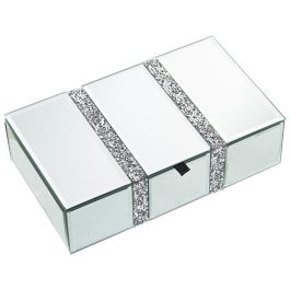 Caja-Joyero Alexandra House Living Gris Cristal Espejo 21 x 6 x 13 cm