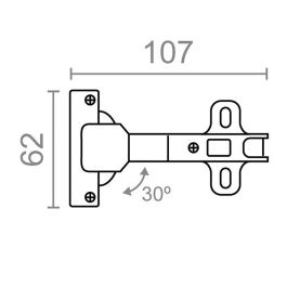 Blister bisagra cazoleta 30º bc08 35mm zn edm