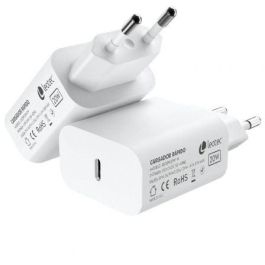 Leotec LECSPH20W1W - Cargador de Pared USB-C 20W Power Delivery 3.0 Carga Rápida para Smartphones y Dispositivos, Universal, Blanco
