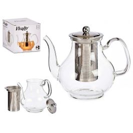Tetera Clásica de Cristal y Acero Vivalto - 14x16x20.5 cm, 1100 ml (8 Unidades) Precio: 95.5000002. SKU: S3607664