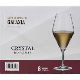 Bohemia Set de 6 Copas de Vino Colección Galaxia, 470 ml, 23 cm de Alto - Juego de Cristalería para Vinos (4 Cajas)