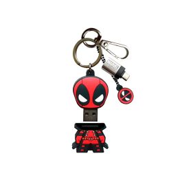 Wondee Memoria USB Deadpool 32GB Llavero Pendrive con Adaptador USB C