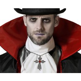 Collar de Cruz Plateada con Piedra Roja para Disfraz de Vampiro, Gótico, Medieval o Halloween Precio: 1.49999949. SKU: B1HPJGDR7S
