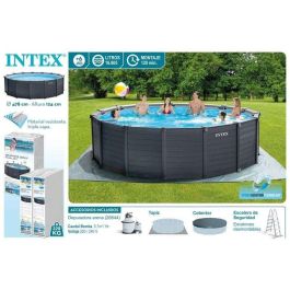 Piscina graphite gray panel d478x124 cm(c/bomba aren Piscina graphite gray panel d478x124 cm(c/bomba aren