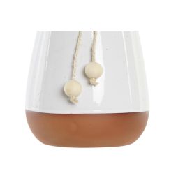DKD Home Decor Jarron Boho Blanco Terracota Ceramica 14 x 20.6 x 14 cm (2 Unidades)
