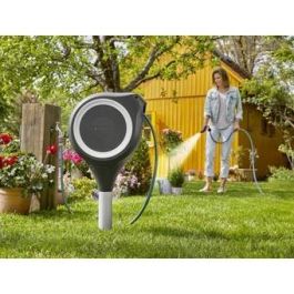 Gardena Enrollador de Manguera Automático RollUp S 15 m 11 mm Rebobinado Auto. Anti-Torsión Borde Blanco