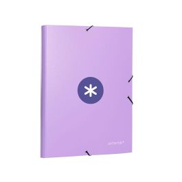 Carpeta Antartik Gomas A4 3 Solapas Carton Forrado Color Lavanda