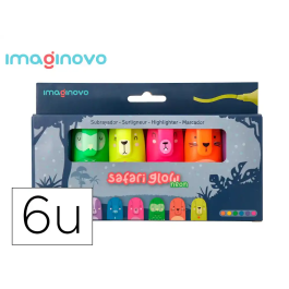 Imaginovo Rotulador fluorescente Safari Glow Neon Animales y Clip Caja de 6 Unidades Surtidas Precio: 5.1546. SKU: B1E47YX37D