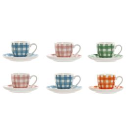 Cafe Shabby DKD Home Decor Azul Rosa 6.2 x 5.5 x 8.5 cm Set de 6