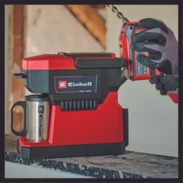 Einhell TE-CF 18 Li solo Cafetera de filtro de 0,24 L con batería recargable, fácil de usar, Negro/Rojo