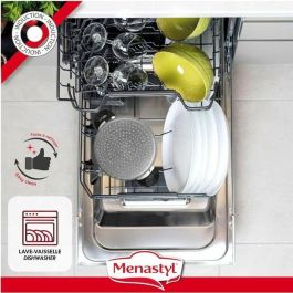 Menastyl 6020033 Olla Cuscusera de Aluminio Efecto Mármol, 9 Litros de Capacidad, Compatible con Todas las Cocinas e Inducción