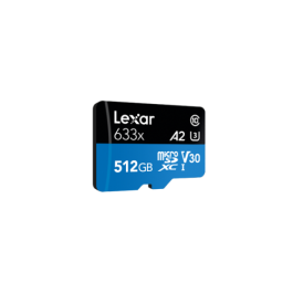 Lexar LSDMI512BB633A Tarjeta MicroSDXC de 512 GB, UHS-I U3 V30, Velocidad de Lectura 100 MB/s