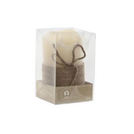 DKD Home Decor Vela LED de Cera con Movimiento, Crema y Marrón, 7.5x7.5x12.5 cm, Pack de 16 Unidades para Decoración