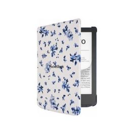 Pocketbook Funda Shell Series Verse + Carcasa Patrón Flores Blanco y Azul 6"