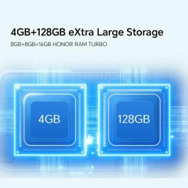 Honor X6b Smartphone 6.56" Android 14, 4GB RAM, 128GB Almacenamiento, Cámara 50MP, Batería 5200mAh, Negro
