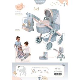 Coche de muñeca 3x1 plegable coco con mochila para muñecas de hasta 48 cm 41x62x70 cm Coche de muñeca 3x1 plegable coco con mochila para muñecas de hasta 48 cm 41x62x70 cm
