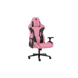 GENESIS Nitro 720 Silla Gaming PC Ergonómica con Asiento Inflable de Tela Negro/Rosa, Reposabrazos 3D Ajustables, Soporta 150 kg