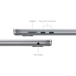 Apple - MacBook Air M3 de 15'' - 16 GB de RAM - 256 GB de almacenamiento - CPU de 8 núcleos - GPU de 10 núcleos - Gris espacial