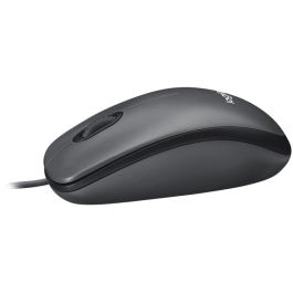 Logitech M90 Ratón con Cable USB Tipo-A Óptico 1000 DPI, Diseño Ambidiestro Tamaño Completo Plug & Play, Color Gris