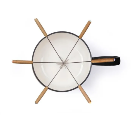 Livoo MEN426N Juego de Fondue Tradicional 2.6L para 6 Personas en Hierro Fundido Esmaltado