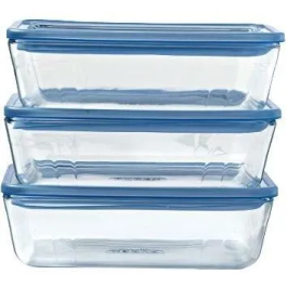Pyrex 3426470296250 Juego de 3 Recipientes con Tapa de Vidrio Rectangular 1,5 L Precio: 62.50000053. SKU: B193464DCB