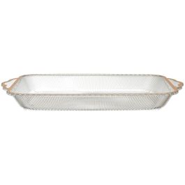 Home Deco Factory Mirage Bandeja de Plástico Rectangular con Ribete Dorado 41 cm