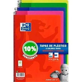 Oxford Cuaderno Espiral 80H Folio 4x4 mm C-Margen Tapa De Plástico Pack 5 Ud Colores Surtidos Vivos Precio: 16.94999944. SKU: S8414357