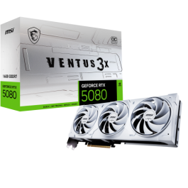 MSI GeForce RTX 5080 VENTUS 3X 16G OC WHITE - Tarjeta gráfica NVIDIA 16 GB GDDR7, 3 ventiladores, PCIe x16 5.0, 912-V531-062